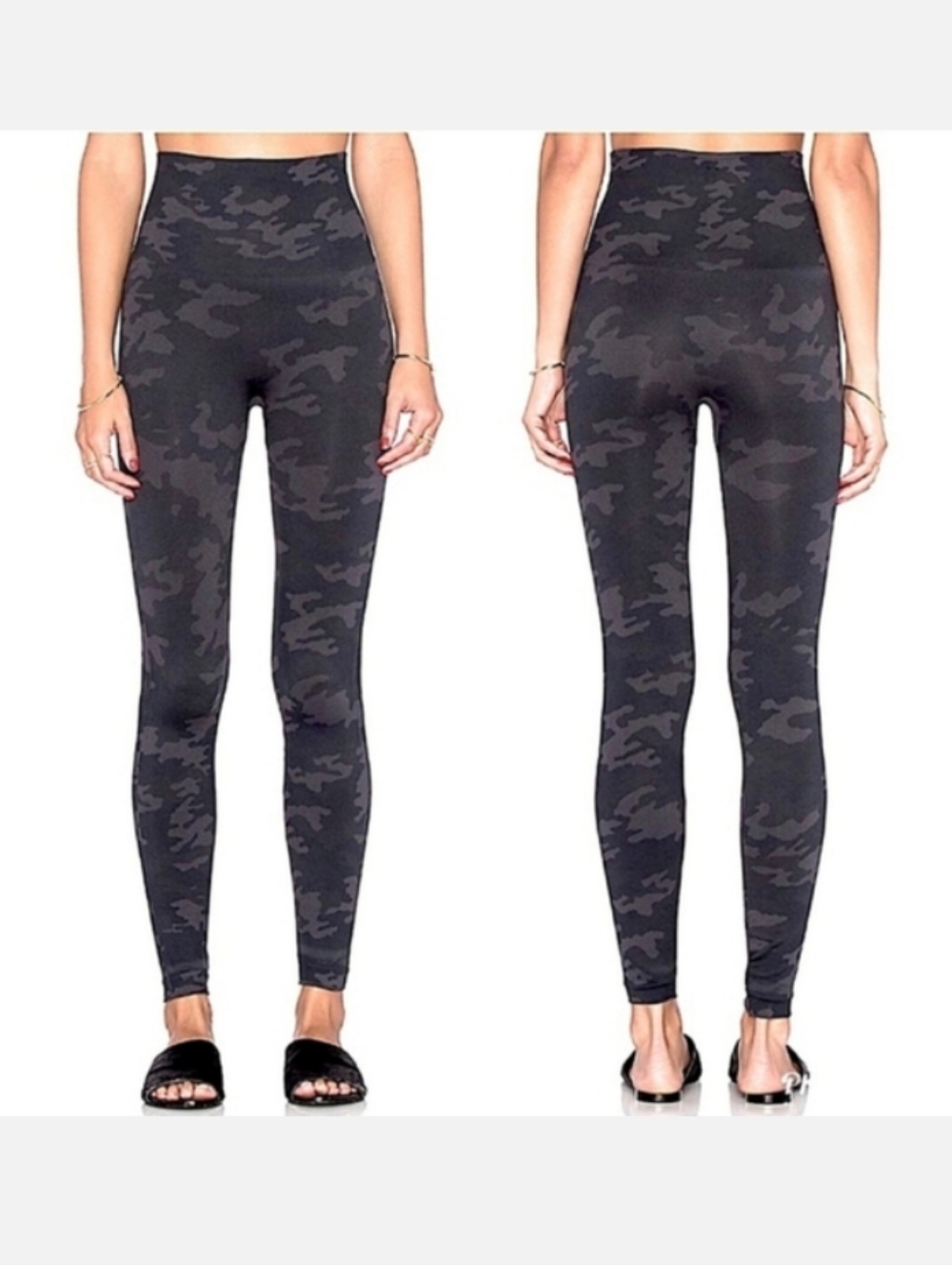 SPANX Camo Leggings Gorpcore Military Black and Gray Activewear Lux Gym Clothes
